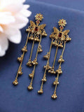 Elegant Butterfly Kashmiri Jhumka Earrings with Stunning Traditional Jewelry- Red