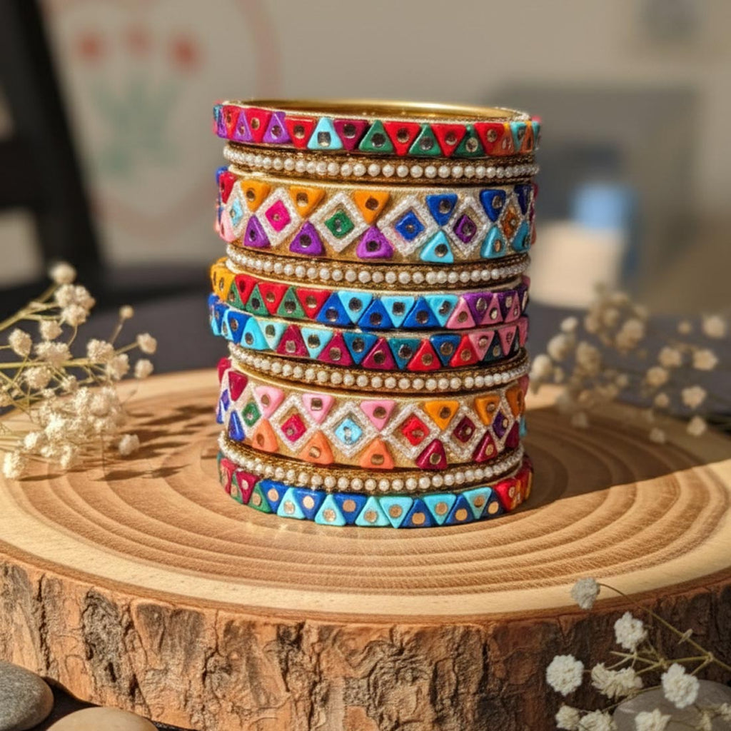 Multi Color 1 Set Of Thread Bangle Crafted For Bright Traditional Styling Needs - Maroon / 2.6