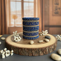 Blue Color 1 Set Of Thread Bangle With Trendy Decorative Festive Touch - Blue / 2.4