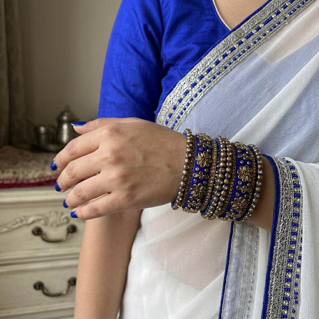 Blue Color 1 Set Of Bangle Elegant Stylish Daily Wear Modern Jewelry Collection - Blue / 2.4