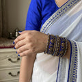 Blue Color 1 Set Of Bangle Elegant Stylish Daily Wear Modern Jewelry Collection - Blue / 2.8