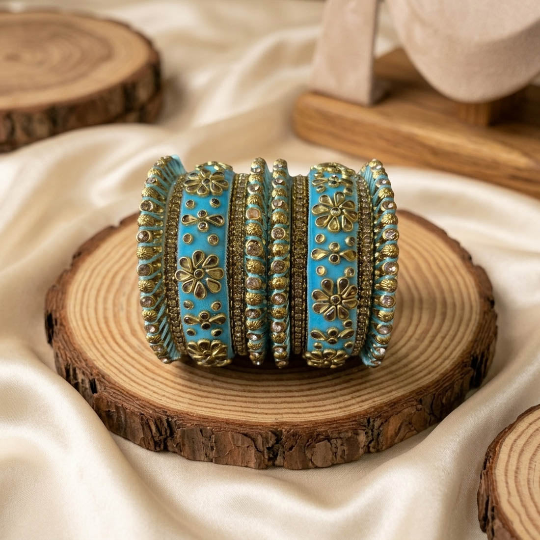 Firozi Color 1 Set Of Bangle Elegant Stylish Party Wear Designer Jewelry Collection - Firozi / 2.8