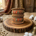 Peach Color 1 Set Of Bangle Elegant Traditional Daily Wear Stylish Jewelry Collection - Peach / 2.10