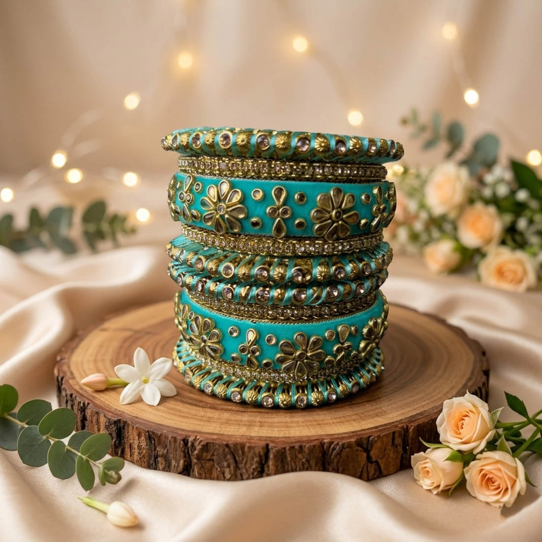 Rama Green Color 1 Set Of Bangle Elegant Traditional Stylish Jewelry Collection - Rama Green / 2.4