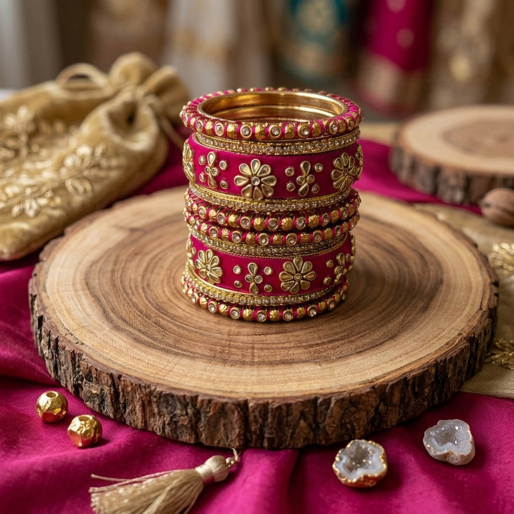 Rani Color 1 Set Of Bangle Royal Traditional Bridal Statement Jewelry Collection - Rani / 2.4