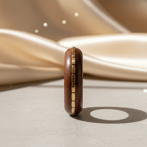 Brown Color Single Hand 1 Piece Of Wooden Bangle Size: 2.6 (WNB106BRW-2.6) - Brown