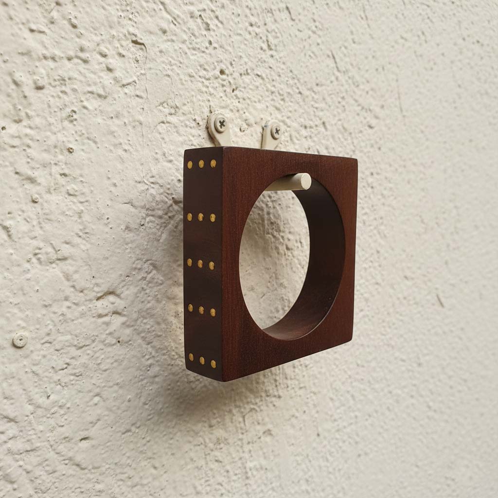 Brown Color Single Hand 1 Piece Of Wooden Bangle Size: 2.6 (WNB108BRW-2.6) - Brown