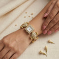 Charming Pista Green & Rani Color Kundan Watch For Girls & Women Wedding Special Style
