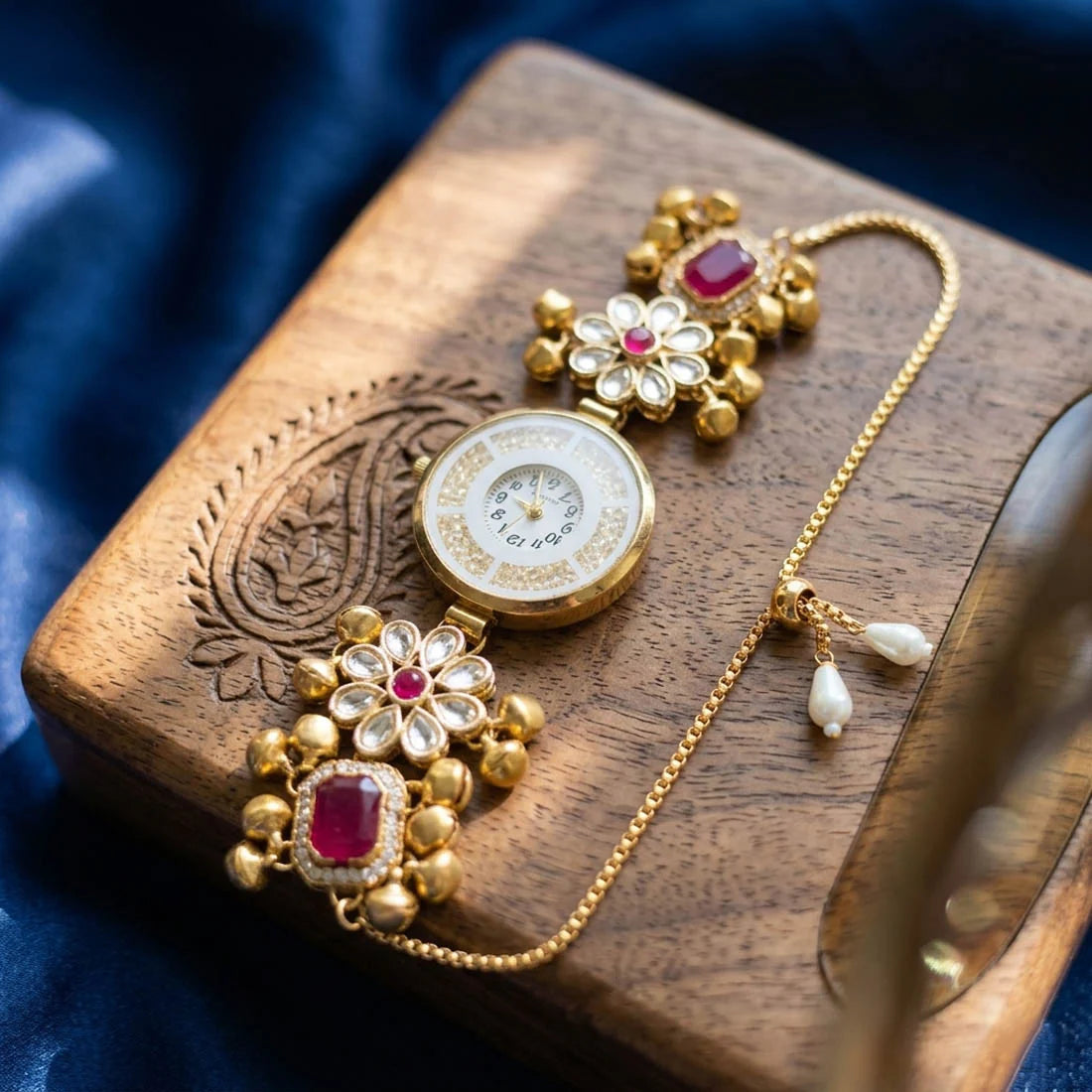 Royal Rani Color Kundan Watch For Girls & Women Bridal Inspired Elegant Design