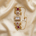 Stylish Rani Color Kundan Watch For Girls & Women Traditional Festive Look Accessory