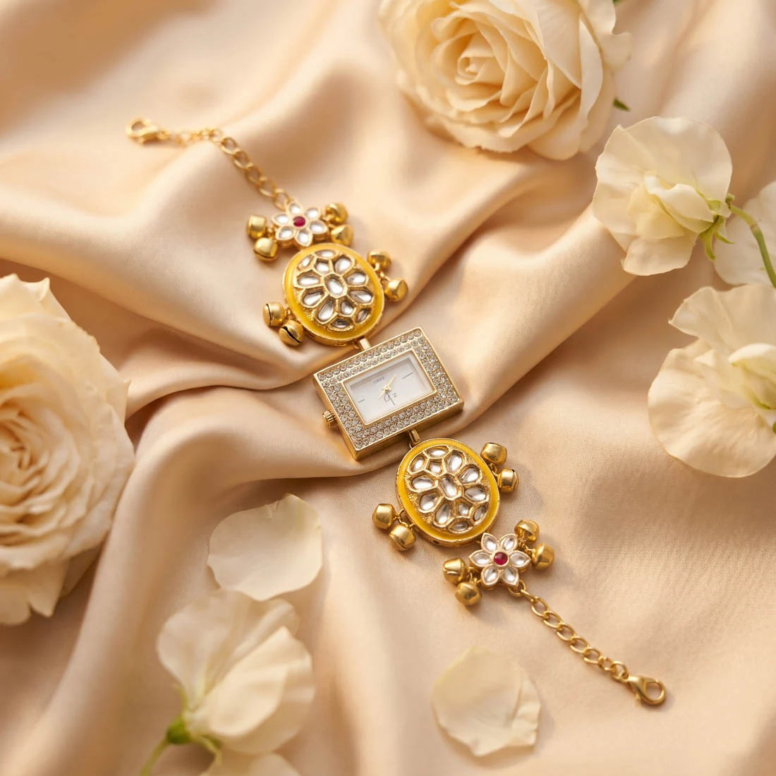 Attractive Rani Color Kundan Watch For Girls & Women Daily Fashion Style