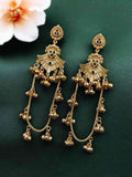 Golden Kashmiri Jhumka Earrings – Traditional Attractive Dangle Jewelry- Black