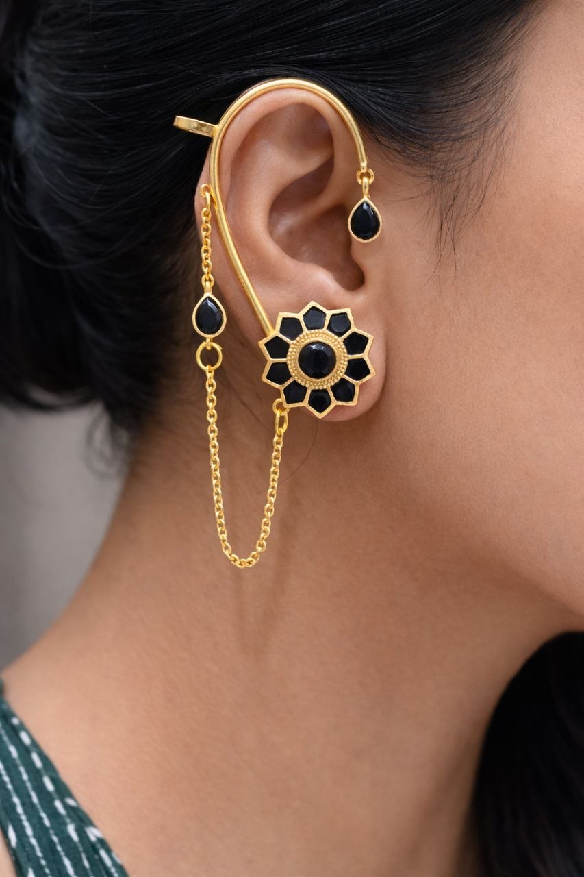Floral Handmade Earcuff Artistic Jewelry for Beautiful Ethnic Look