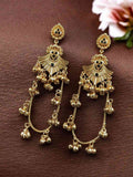 Golden Kashmiri Jhumka Earrings – Traditional Attractive Dangle Jewelry- Blue