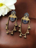 Stunning Peacock Kashmiri Earrings with Royal Traditional Design- Blue