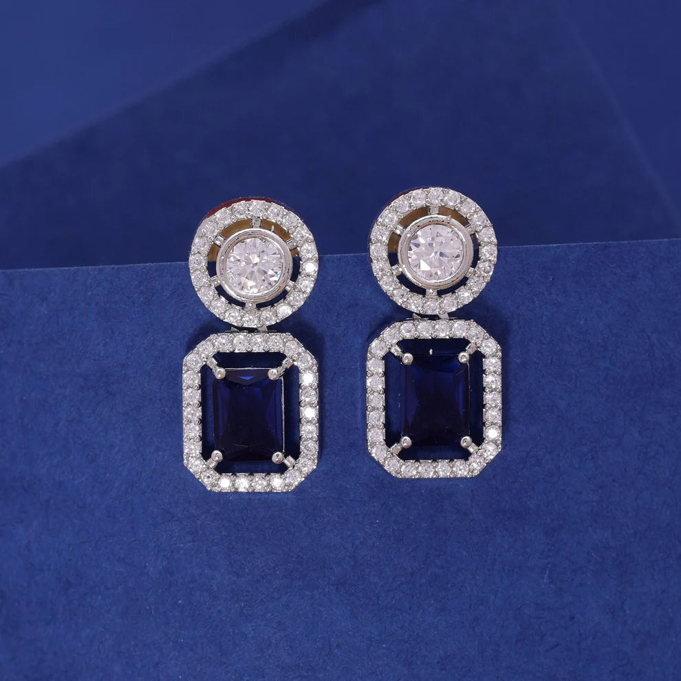 American Diamond Earrings with Contemporary Fashion Style