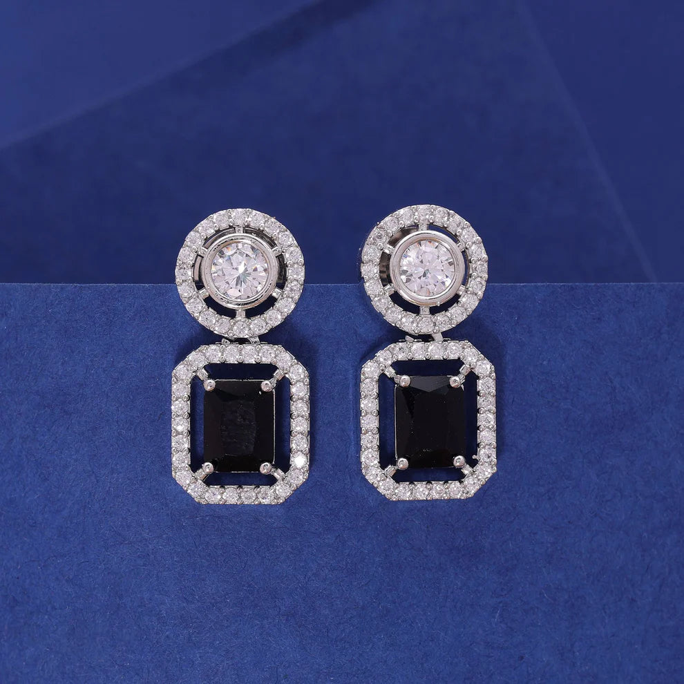 American Diamond Earrings with Contemporary Fashion Style