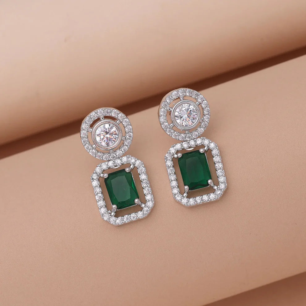 American Diamond Earrings with Contemporary Fashion Style