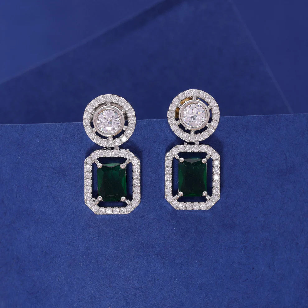 American Diamond Earrings with Contemporary Fashion Style