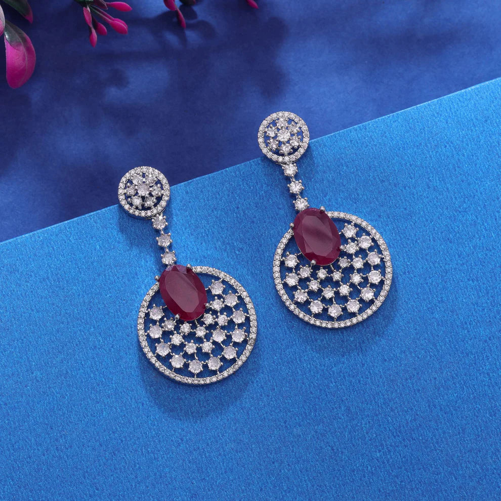 American Diamond Earrings with Modern Elegant Finish