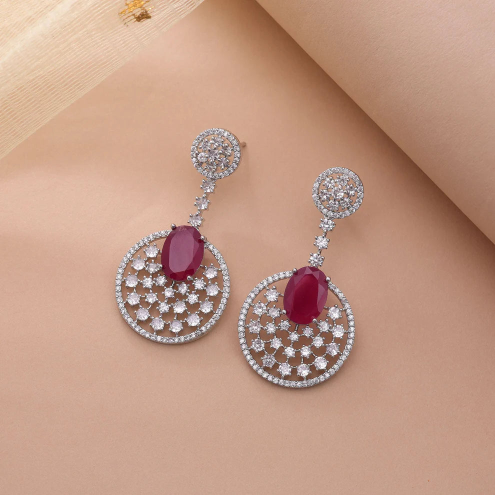 American Diamond Earrings with Modern Elegant Finish