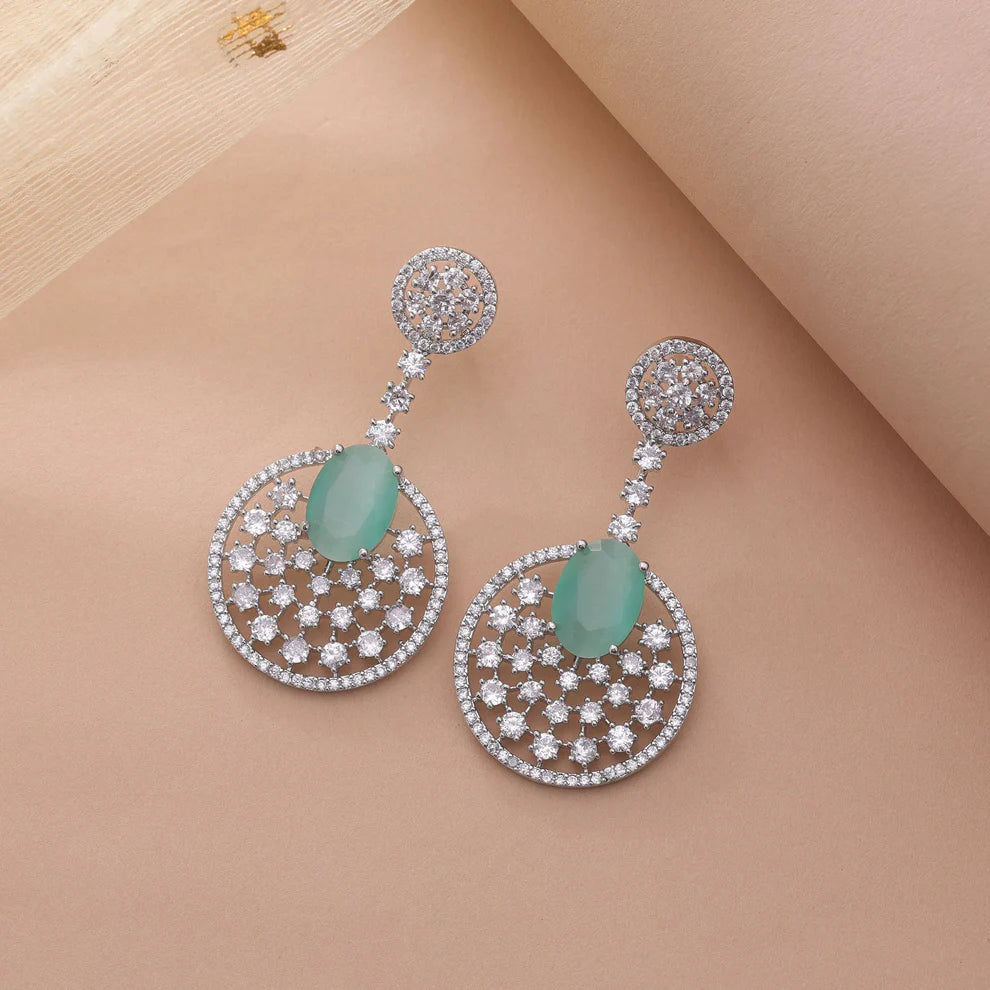 American Diamond Earrings with Modern Elegant Finish