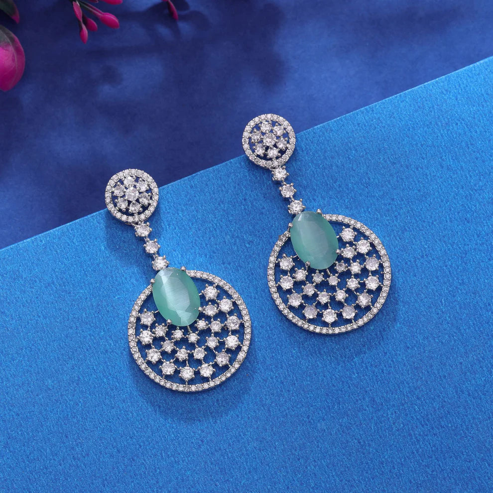American Diamond Earrings with Modern Elegant Finish