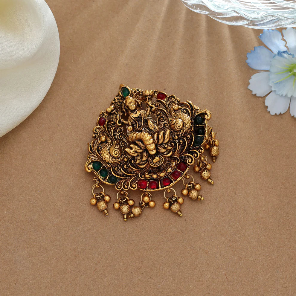 Temple Hair Barrette With Traditional Temple Artwork