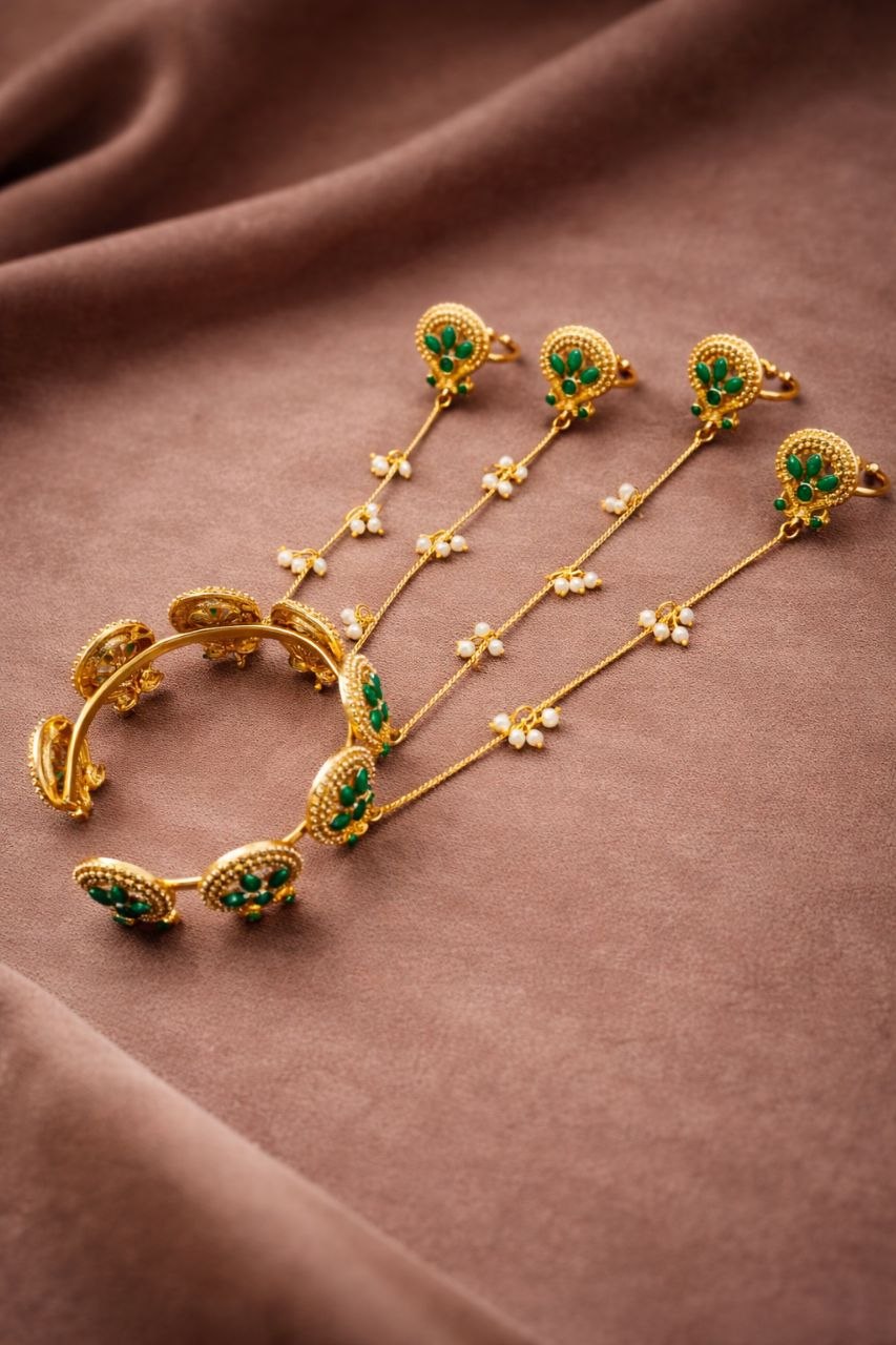 Kashmiri Peacock Hathphool Stunning Traditional Jewelry with Elegant Royal Design