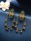 Stunning Peacock Kashmiri Earrings with Royal Traditional Design- Green