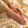 Traditional Rani & Green Color Kundan Watch For Girls & Women Daily Wear
