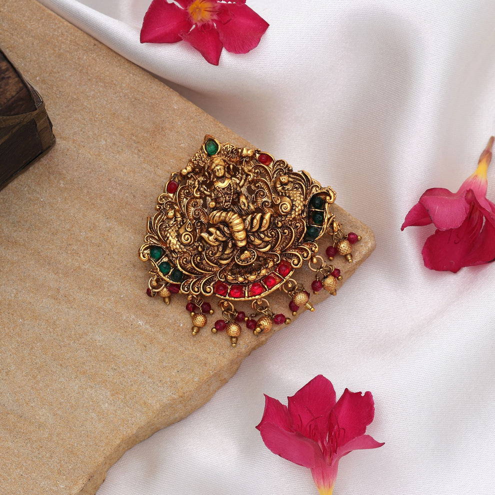 Temple Hair Barrette With Traditional Temple Artwork