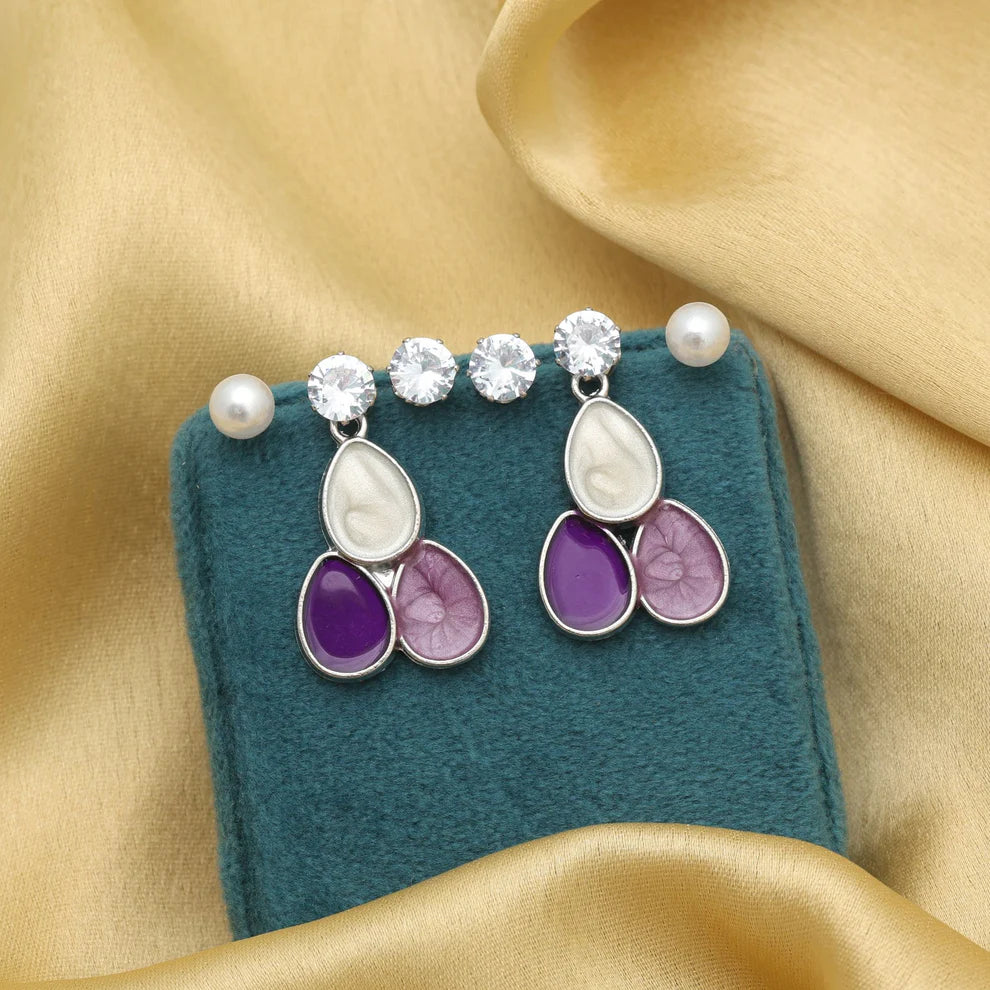 Elegant 3 Pairs Combo Of Antique Earrings Party Wear Set