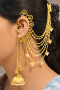 Designer Non Piercing Kashmiri Jhumka Traditional Jewelry for Comfortable Ethnic Look- Black