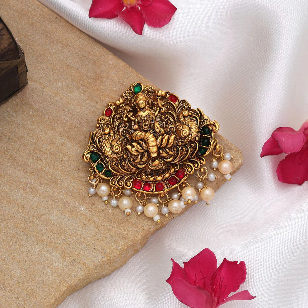 Temple Hair Barrette With Traditional Temple Artwork