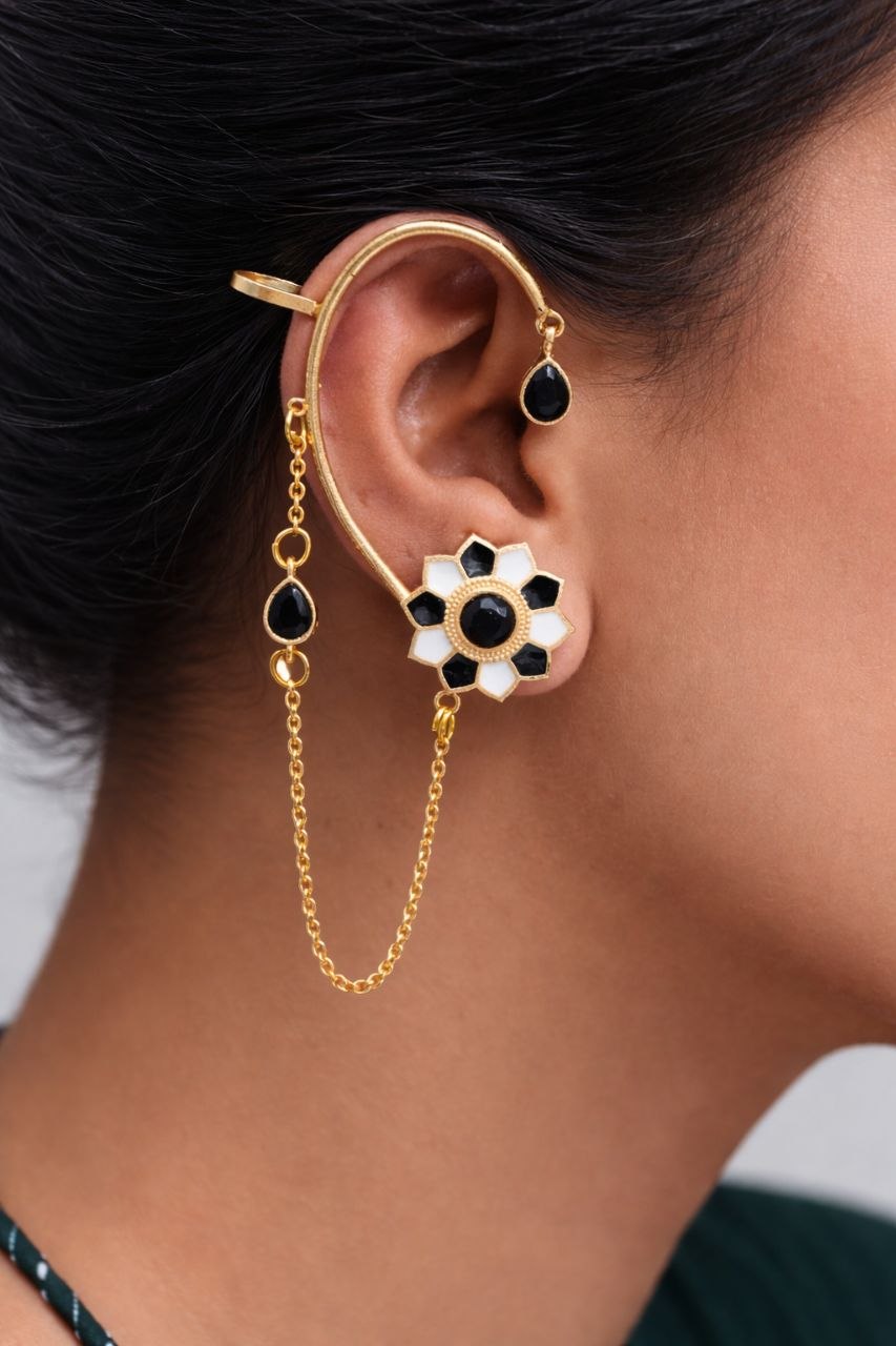 Floral Handmade Earcuff Artistic Jewelry for Beautiful Ethnic Look